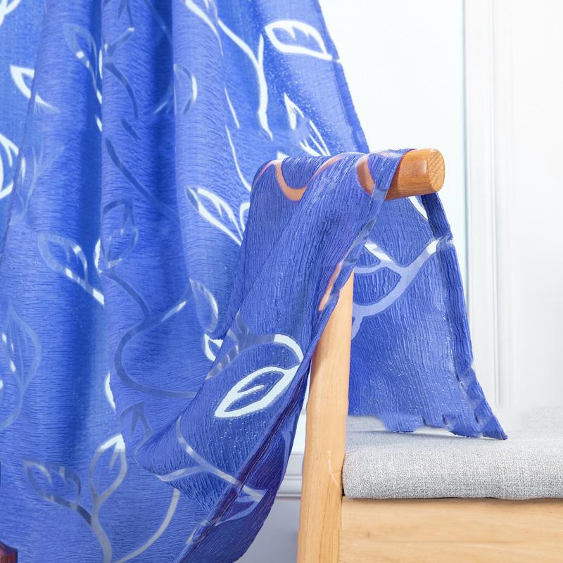 

Полые листья с принтом, марлевая занавеска для балкона, спальни, драпировка, декор, шторы для гостиной, тюлевая вуаль, шторы 1.3M