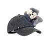 Distressed Cotton Baseball Cap For Women Teens Adjustable Band Cartoon Stuffed Dog Design Snapbacks Hat for Streetwear