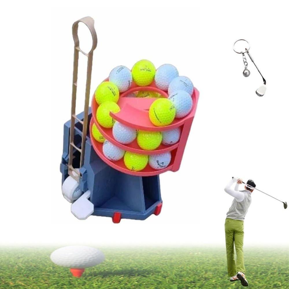 Foot Pedal Control Golf Ball Launcher 25-Ball Capacity Golf Range Reloader Golf Course