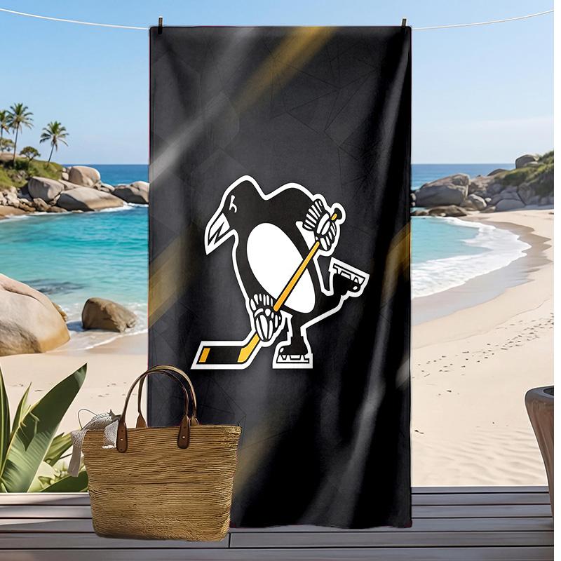 Pittsburgh Penguins Print Beach Towel Soft Portable Quick?dry Towel For Pool Summer Vacation Outdoor Sport