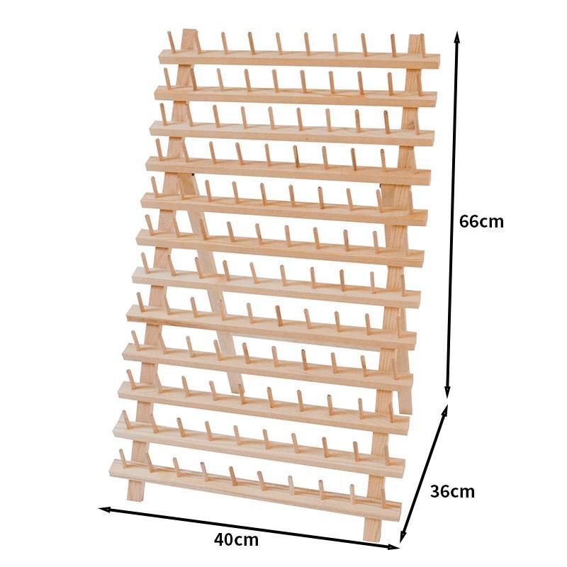 Wooden Sewing Bobbin & Thread Holder Rack with Thread Ball/Coil Storage for Wig Stand