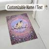Beetle Floral Theme Soft Crystal Velvet Rug Custom Name & Text Print Non Slip Floor Rug for Bedroom Living Room
