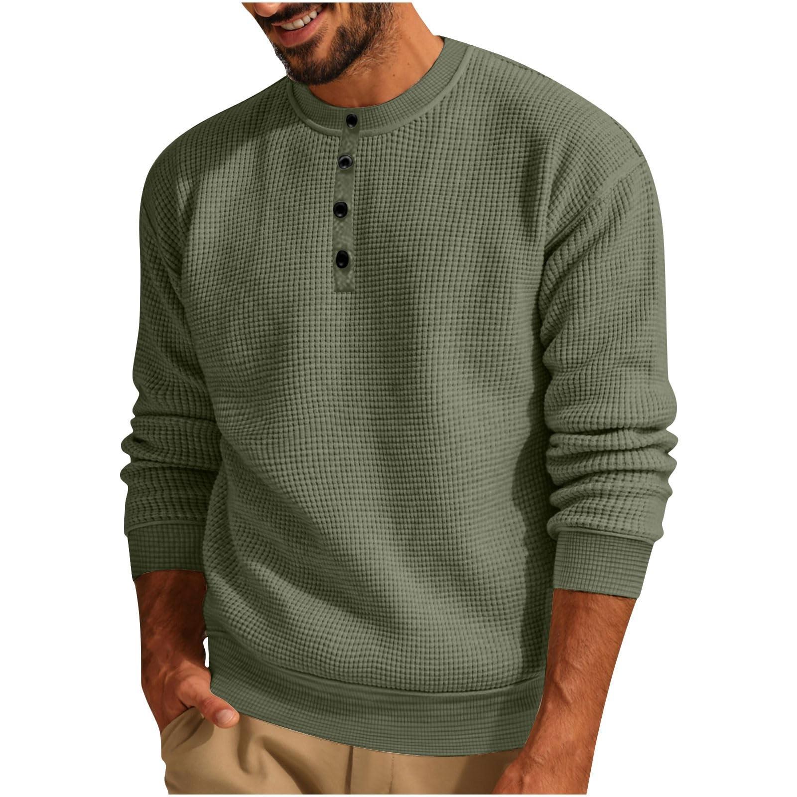 Mens Sweaters Crewneck Pullover Sweaters Round Neck Long Sleeve Casual Pullover Shirt XL