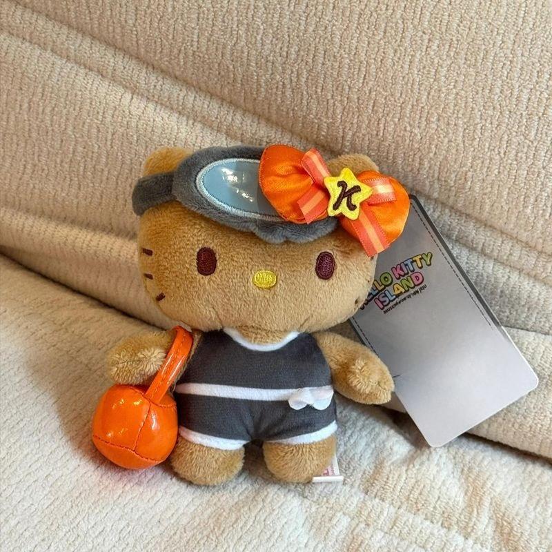 Island Sunshine Series Hawaiian Surfboard Plush doll KeyChain Black Skin Kitty cat Doll Pendant bag Accessory