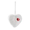 2Pcs Soft Furry Heart Shape Ball Hanging Ornament For Christmas Tree Mantels Window Wall Display Festival Decoration