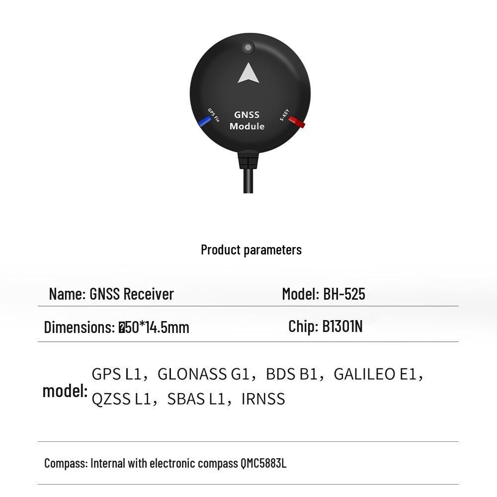 North Sky BE-525 GNSS Receiver: BeiDou GPS Flight Controller for Drone Navigation and Aerial Surveying.