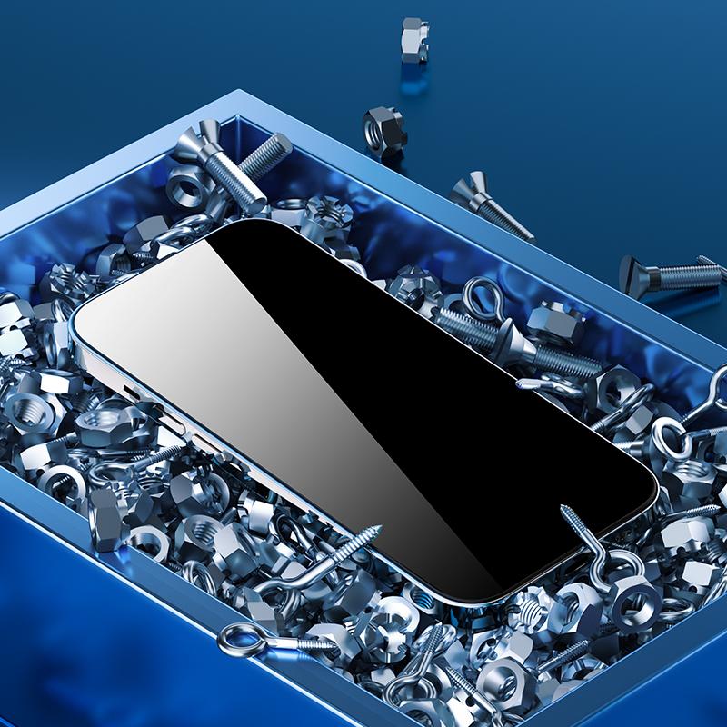 ROCK für iPhone 16 Pro Gehärtetes Glas Displayschutzfolie Siebdruck Ultra Klar Vollbildfolie