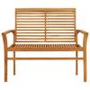 Garden Bench with Anthracite Cushion 112 Cm Solid Teak Wood