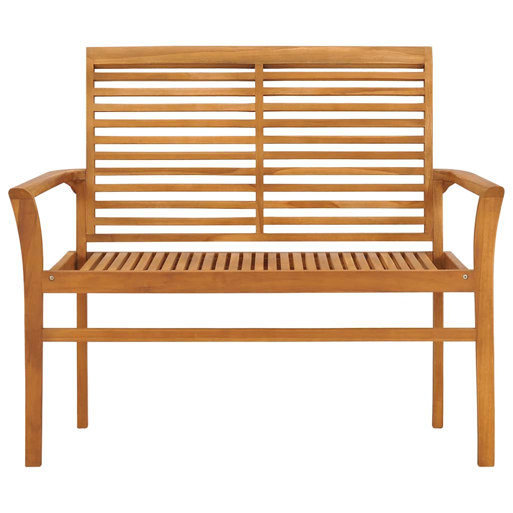 Garden Bench with Anthracite Cushion 112 Cm Solid Teak Wood