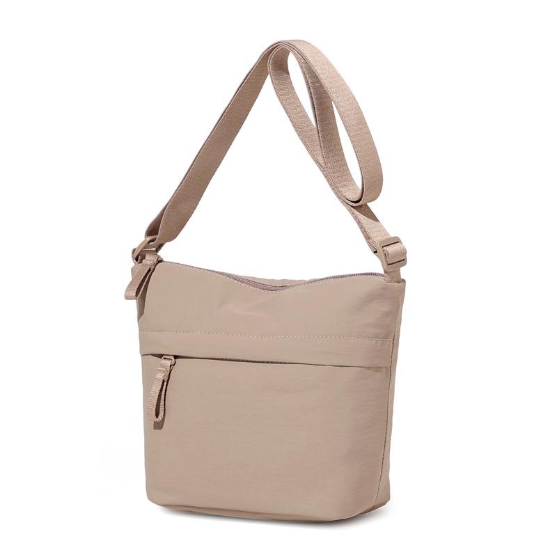 Нейлоновая сумка кроссбоди Женская легкая сумка через плечо Однотонная сумка большой вместимости хаки