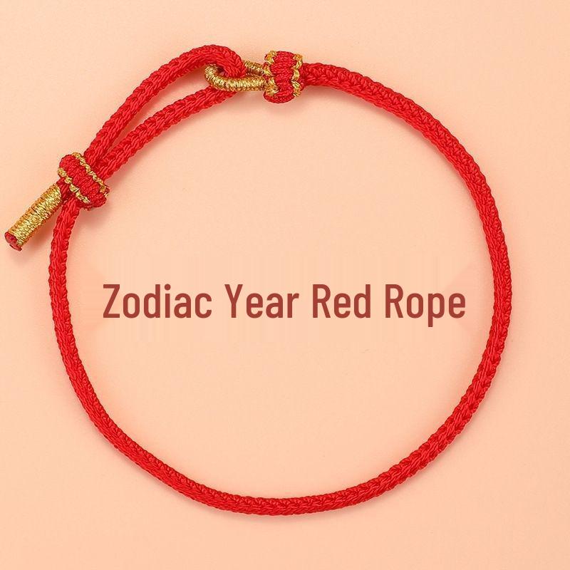 

Год Лошади Браслет из красной нити ручной работы с подвеской из бусин на удачу - Парные украшения