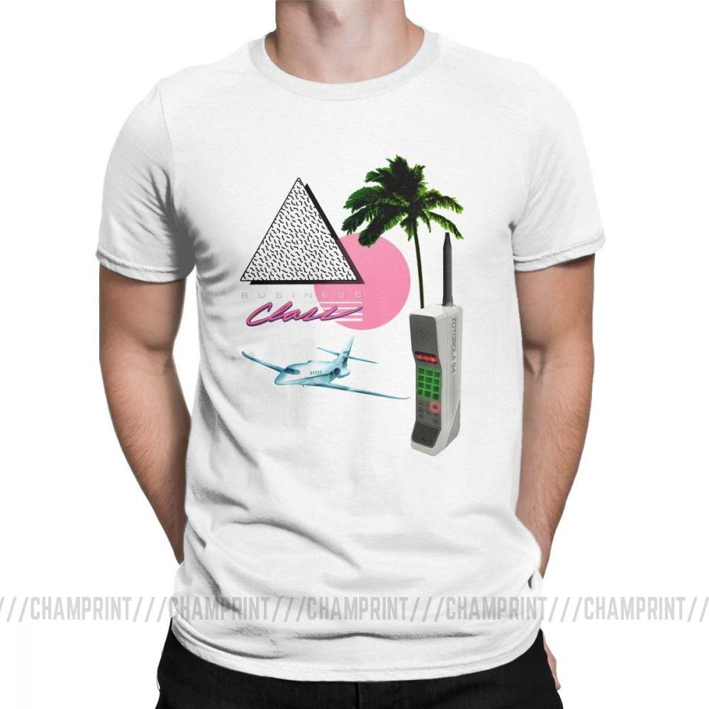 Business Class 84 Collection T Shirts Men Vhs Vaporwave Short Sleeve Funny Tee Shirt Crewneck Cotton