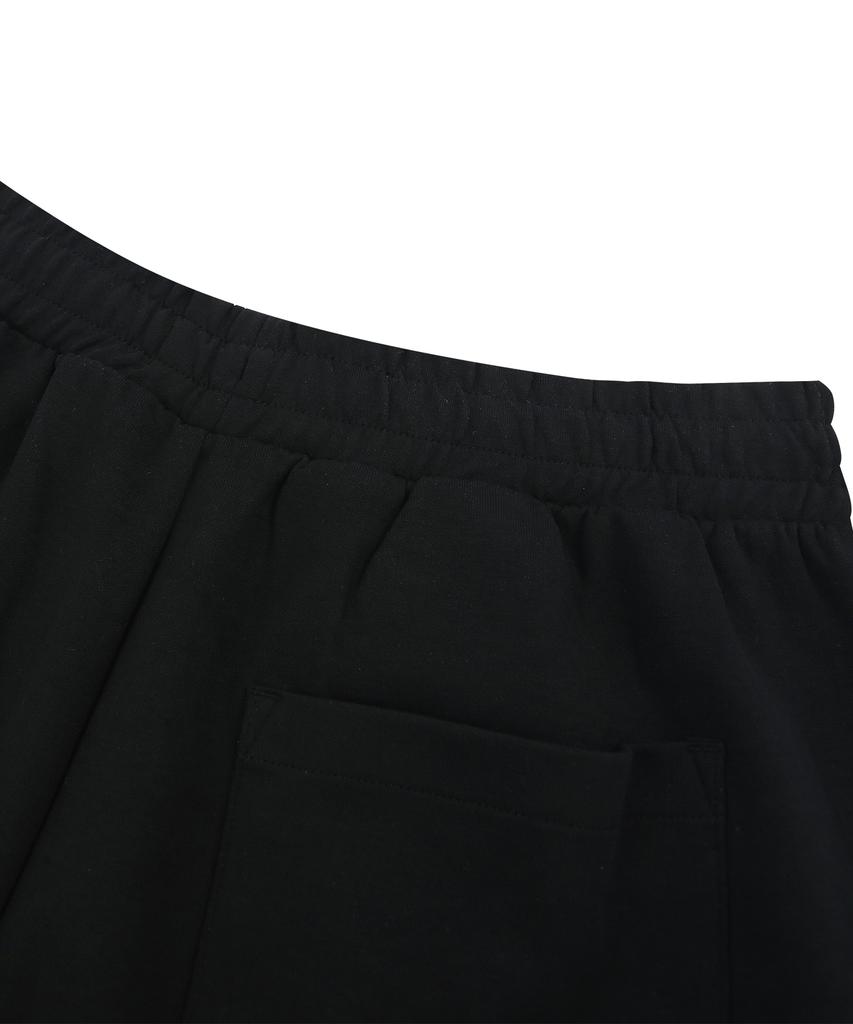 DOLPHIN WAVE APPAREL Dolphin Arch Logo Silicone Print One-Pleat Sweat Shorts Black