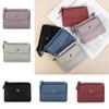 Multifunctional Leather Coin Purse Square Zipper Short Wallet Simple Hasp Wallet  Travel