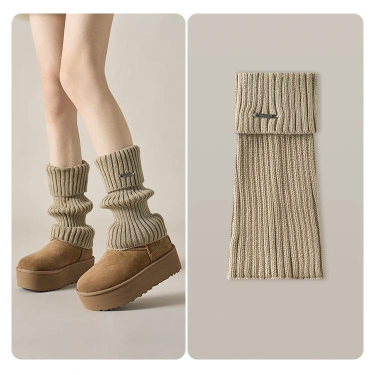 Chunky Knit Korean Style Leg Warmers - Autumn/Winter Women's Slouch Socks