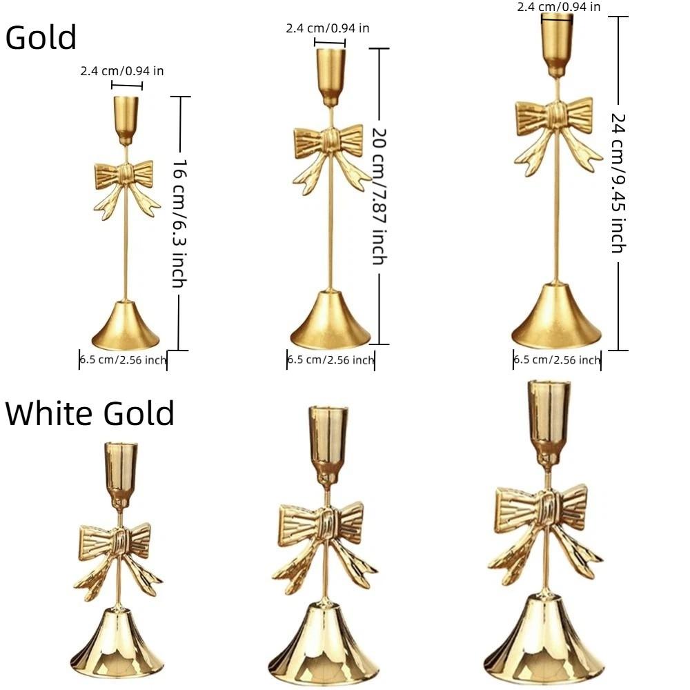 Vintage Candle Stands Electroplated Candlestick Holder Bowknot Candle Holders  Table Decor