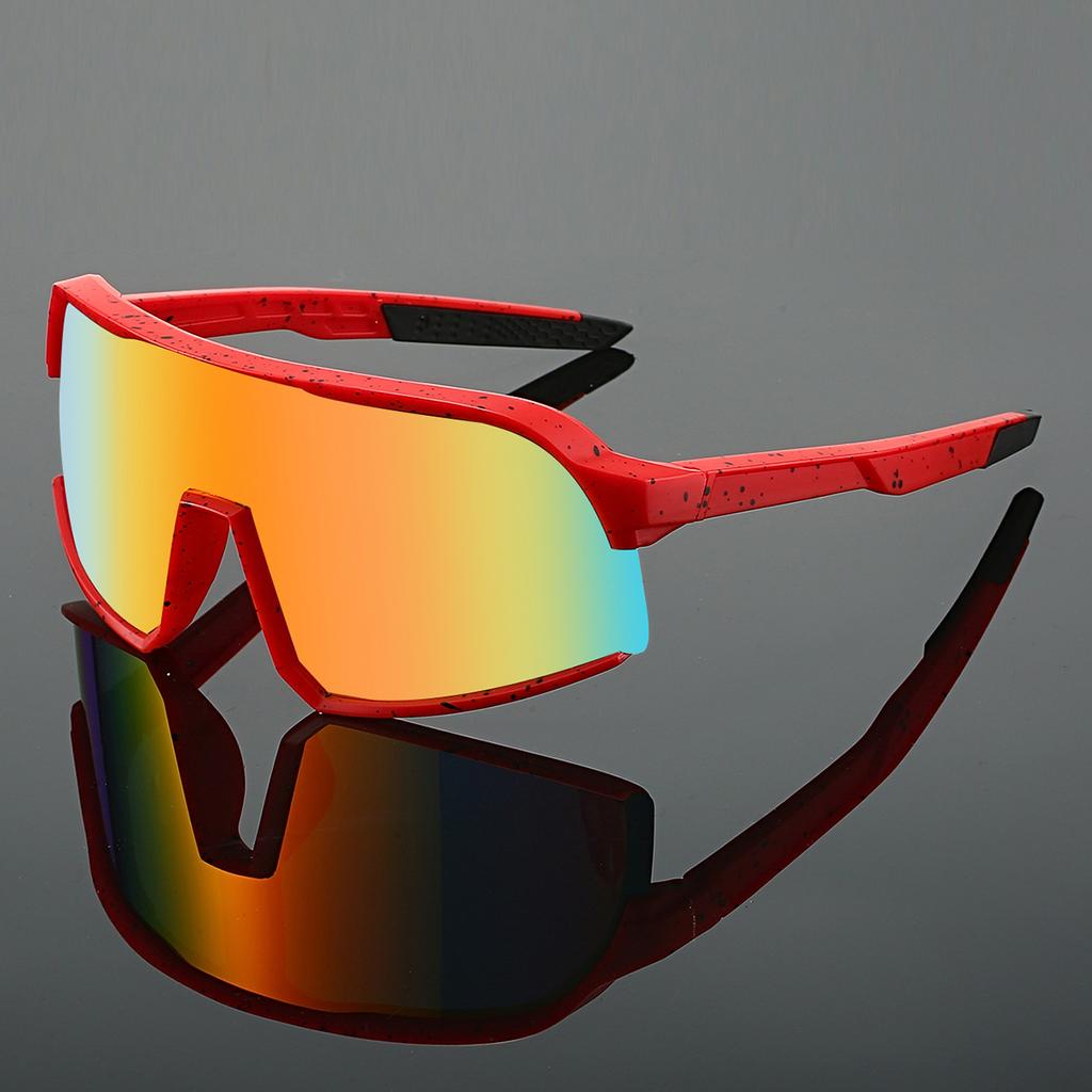 Übergroße Sportbrille Herren Neu in Punk Spiegel Outdoor Radfahren Sonnenbrille Trendiges Design Winddicht Anti-UV Wanderbrille