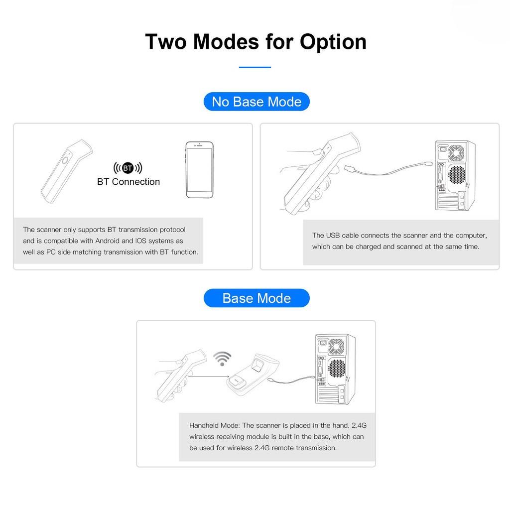 3-in-1 Drahtloser Intelligenter Barcode-Scanner Supermärkte Geschäfte Handheld 1D Barcode-Leser
