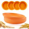 8Pcs Wheat Straw Plates Reusable Baby Feeding Dishes Salad Snack Fruit Plate Picnic Dishes Unbreakable Kitchen Dinnerware