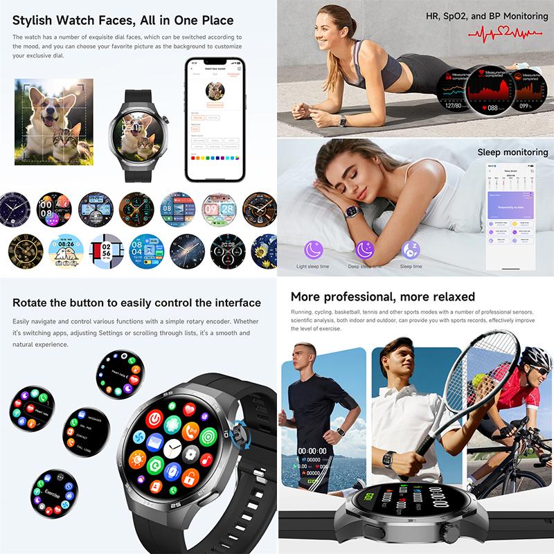 2026 New Watch GT5 Max Smart Watch HD AMOLED Screen NFC Bluetooth Call Health Waterproof Smartwatch Men Women For Huawei