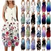 Women's Fashion Printing Sleeveless Adjustable Sling Dress