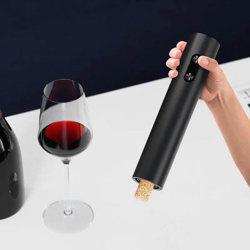 Electric Wine Bottle Opener Wine Pourer Automatic Red Wine Beer Cap Opener Vacuum Bottle Stopper Storage Base Bar Kitchen Tools