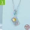 Blue Tarot Sun Pendant, Bohemian 925 Silver Beaded Jewelry Scc2264