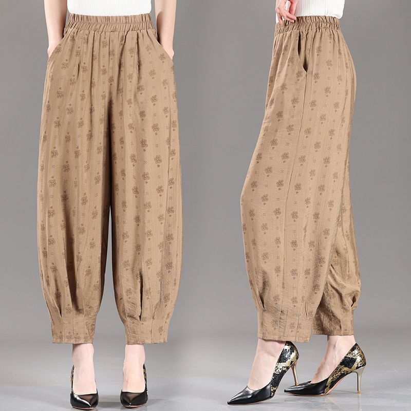 Thin Mom Lantern Pants Casual Summer Loose Pants Women's National Style New Nine Part Pants Haren Pants