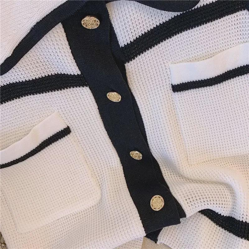 Summer Xiaoxiang Style Sleeveless Knitted Vest - Artful, Contrasting Colors, Celebrity Chic