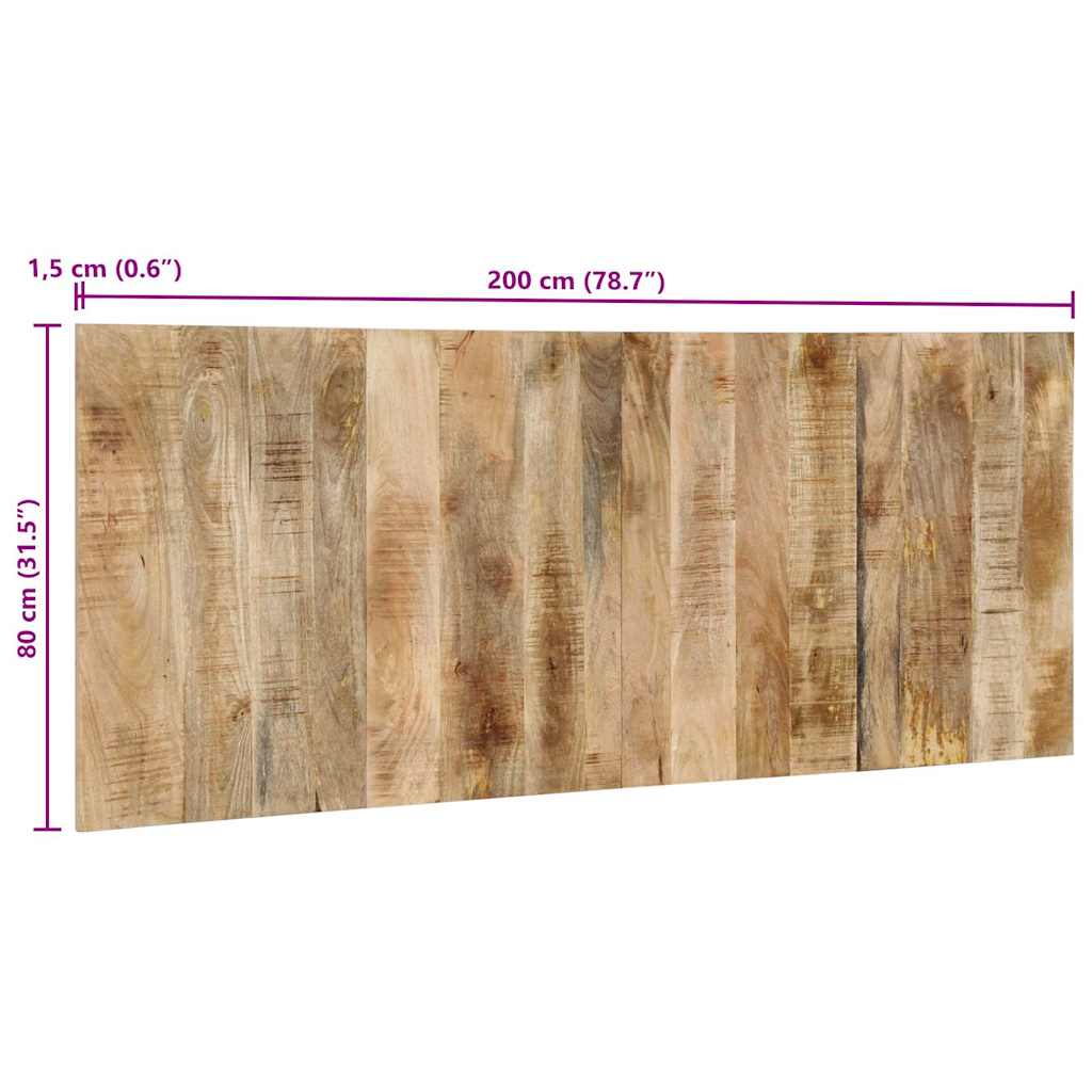 Headboard 200 cm Solid Raw Mango Wood