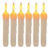 6 Pcs LED Taper Candles with 3D Flickering Flame - Battery Operated Flameless Candles for Weddings, Christmas, Halloween