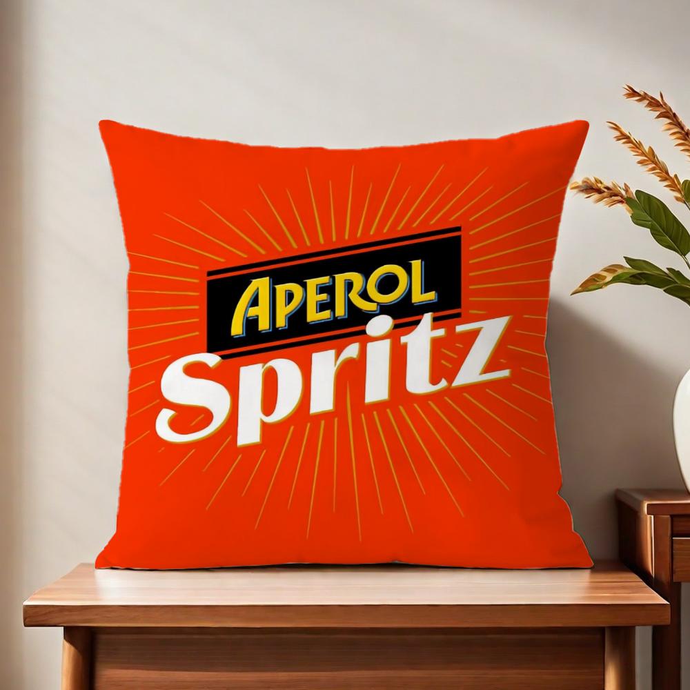 AAperol Logo SSpritzz Cushion Cover For Pillow Printing Sofa Decoration Home Car Room Coffee Shop Office Nordic Simplicity