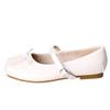 Silver Flat Ballet Single Shoes Women's New Temperament Bow Word with Mary Jane Shoes