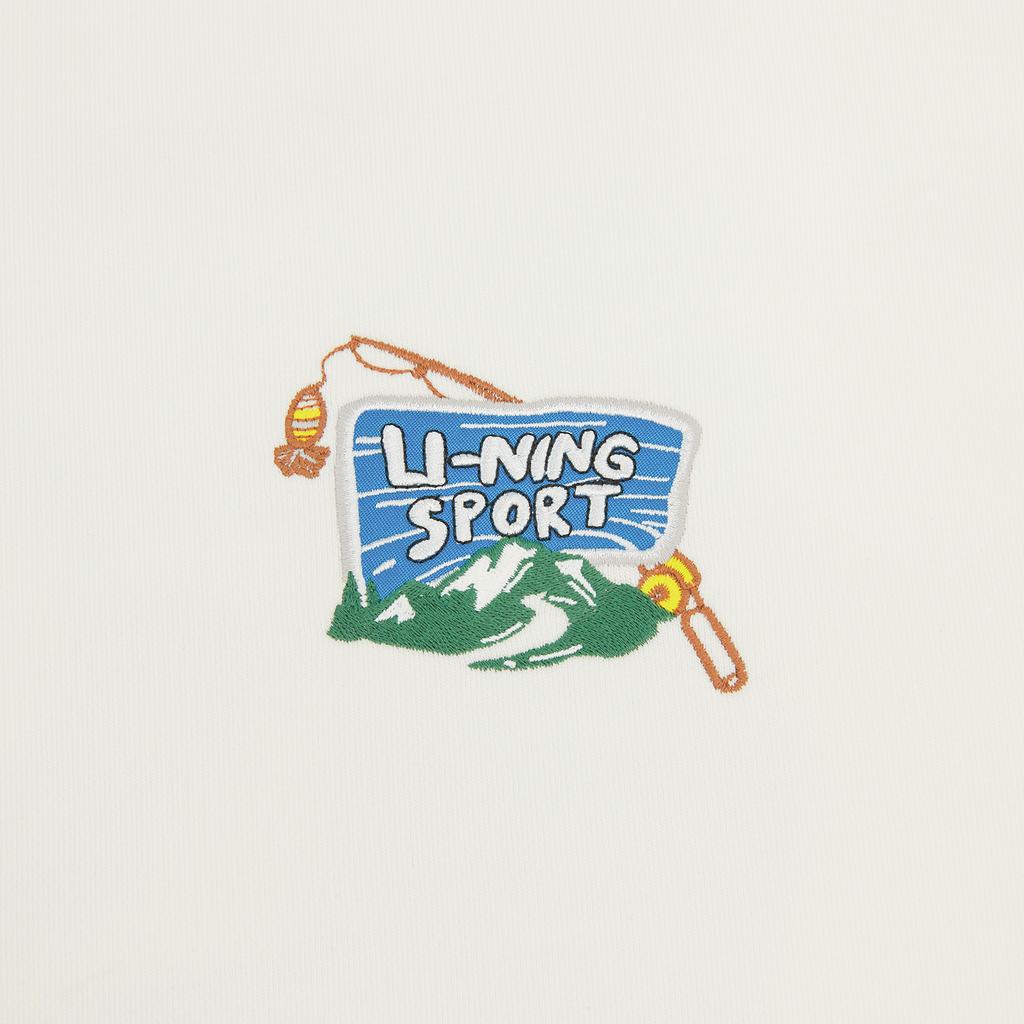 Li Ning Sports Lifestyle Series Loose Fit Round Neck Graphic Print Couple Sweatshirt Unisex sweatshirt AWDW377-4