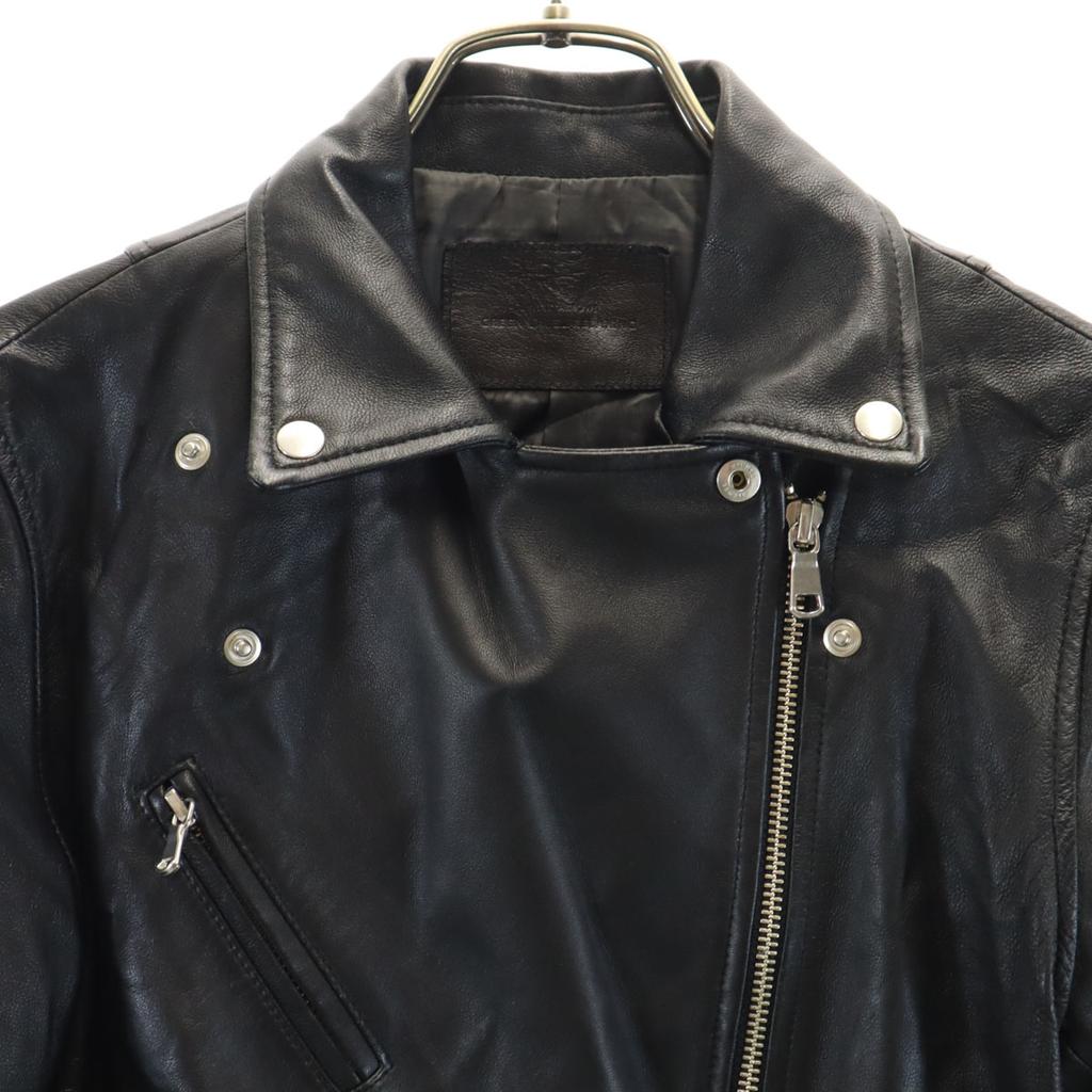green label relaxing leather Double riders jacket 40 black Women Used