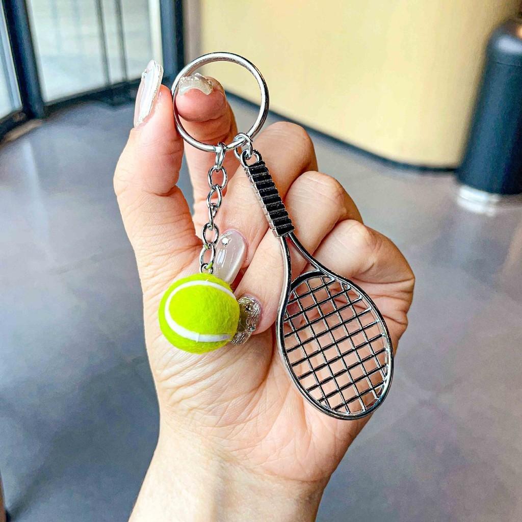 Tennis Metal Delightful Racket Keychain Fashionable Gift For Holidays Festivities And
