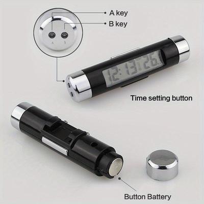 Premium Digitale Auto Thermometer Klok met Verlicht LCD-scherm Auto Interieur Luchtuitlaat Temperatuurmonitor