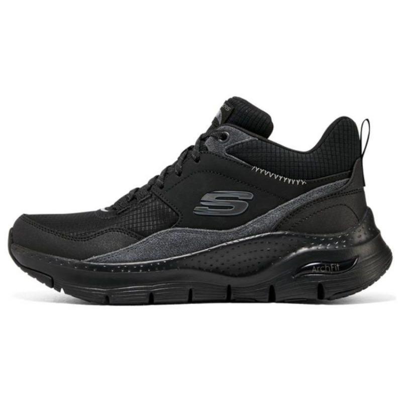 Skechers Arch Fit Women Fabric Synthetic Leather Split Leather Soft Comfort Low Top Casual Sports Shoes Black 149775-BBK 35
