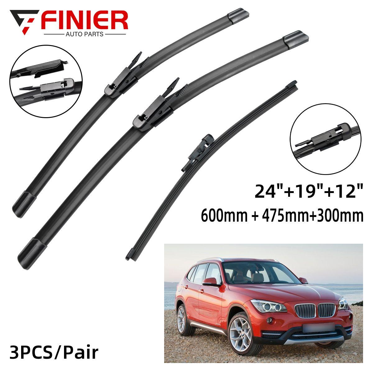 

3 шт. щетки стеклоочистителя для BMW X1 E84 2009-2015 24 19 12 подходят для переднего лобового стекла, щетки для окон, резак, аксессуары 2010 2011 2012 2013 2014