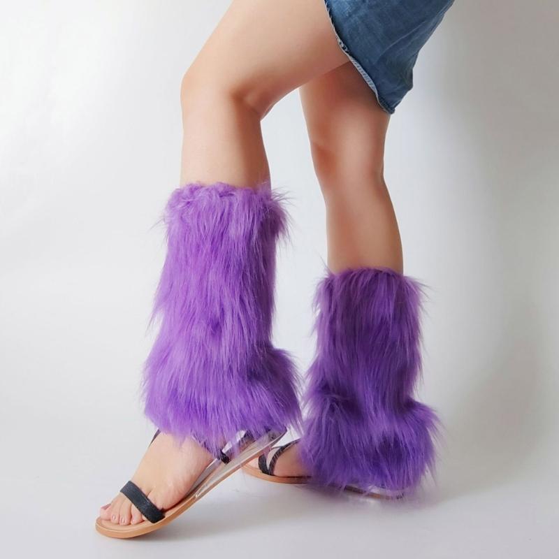 Faux Furs Leg Warmers for Womens Winter Warm Furs Boot Cuffs Covers,Cozy,Christmas,Halloween,Party, Cosplay Costume
