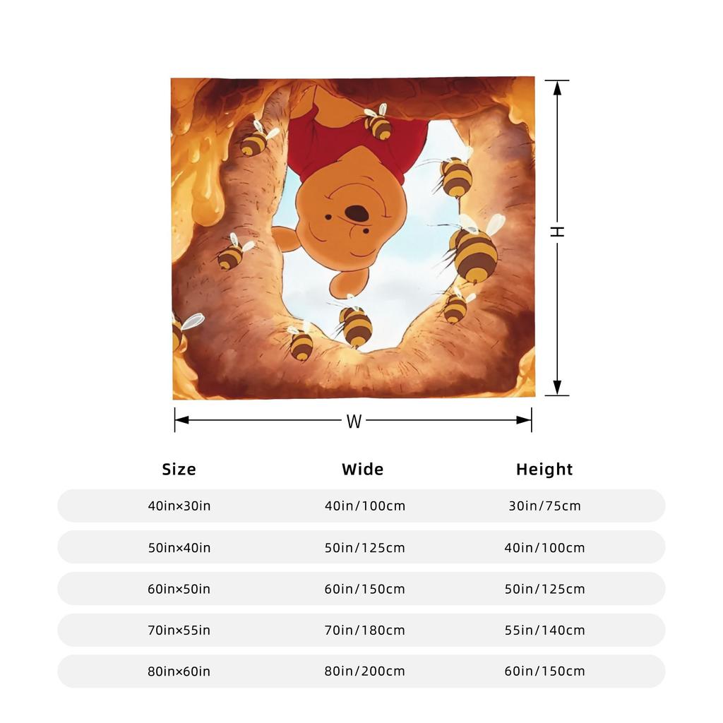 Cartoon Bear Flannel Blankets Winnie The Pooh Funny Throw Blankets for Bed Sofa Couch 200x150cm Quilt