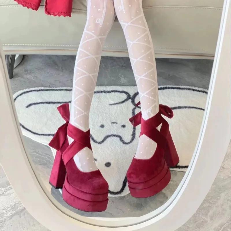 Fashion Women's Mary Janes Shoes 2025 New Lolita Shoes Designer Platform Shoes for Women Fashion High Heel Single Shoe Zapatos De Mujer