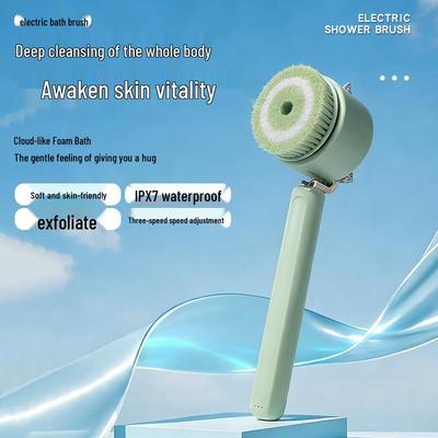 Long-Handled Electric Exfoliating Bath Brush - Automatic Back Scrubber for Removing Dirt & Dead Skin