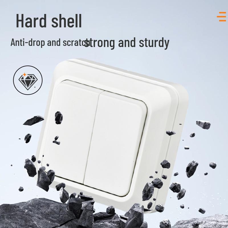 10A European Standard Flame Retardant Wall Switch (79x71x45mm)