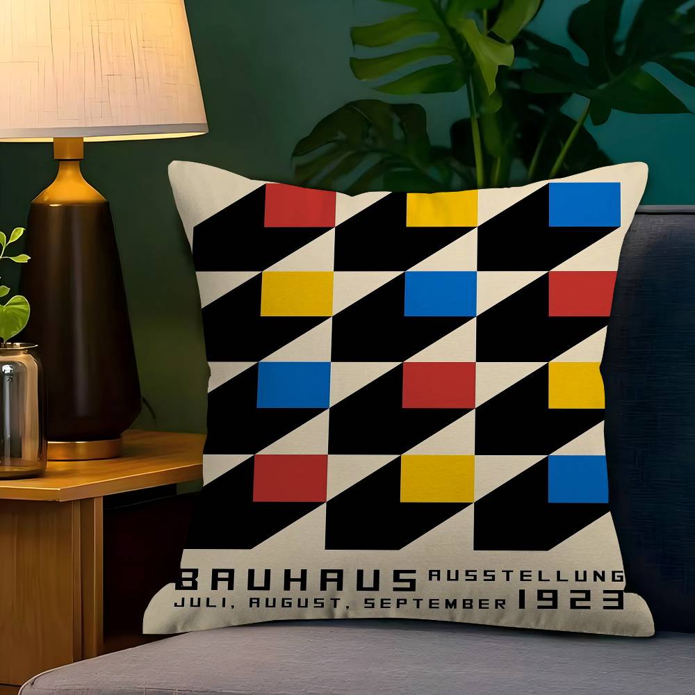 Colorful Bauhaus Exhibition Geometric Personalized Pillow Dust Bedroom Kids Party Decoration Pillowcase Birthday Children Gift