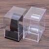 5 Pack Clear Square Watch Display Stands Plastic Storage Case With Dustproof Cover for Jewelry Bracelet Organizers
