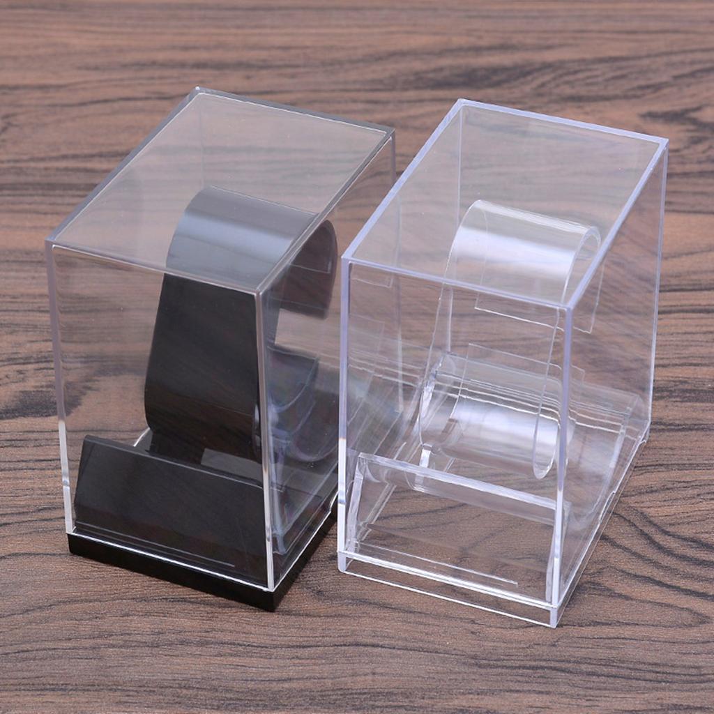 5 Pack Clear Square Watch Display Stands Plastic Storage Case With Dustproof Cover for Jewelry Bracelet Organizers