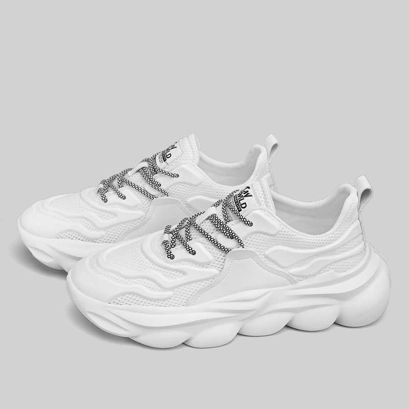 Fashion Anti-slip Thick Heeled Sneakers Casual Women's Shoes Size 44 45 46 47 Blue Trainers Woman Sport Tenus Tenes Loafer'lar