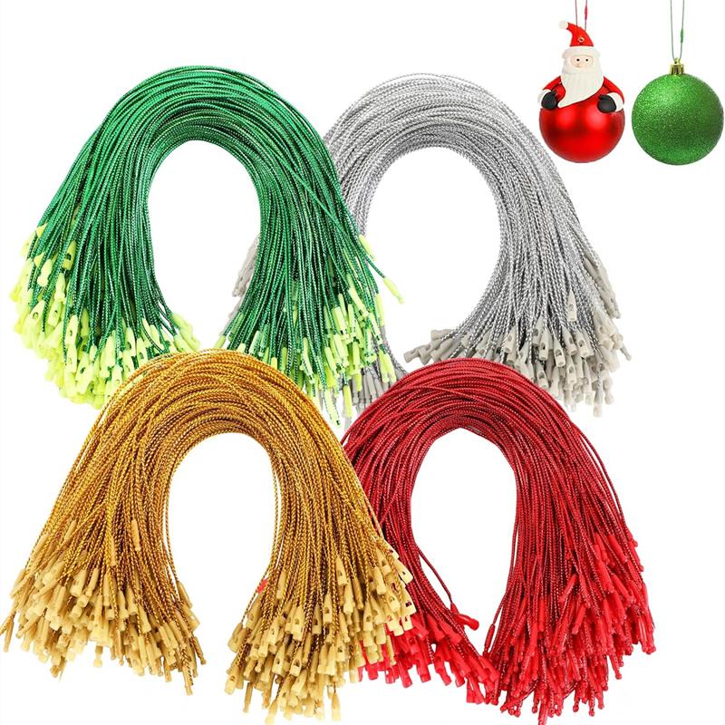 Newest 400-100PCS Christmas Ball Strings Christmas Pendant Holder 20cm Colorful Christmas Ropes Christmas Festival Decorations