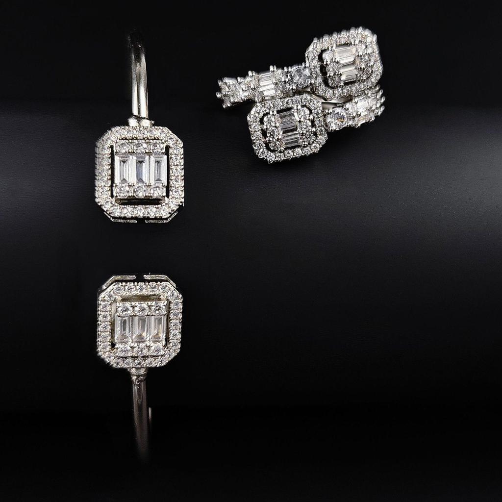 Women's Adjustable Open Design Light Luxury Ring & Bracelet Set